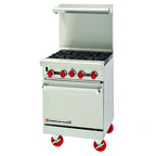 Thumbnail image #1 for American Range ARGF-24G 24-Inch Commercial Gas Range with 1-Inch Manual Griddle, Space Saver Oven, Stainless Steel, 115V