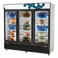 Migali Competitor Series® Three-Section Reach-In Glass Door Freezer Merchandiser, 72 Cu. Ft., Bottom Mount, White