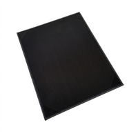 Winco Black Single Letter-Size Leather-Like Menu Cover with Magnets or Picture Corners