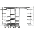 Thumbnail image #1 for Metro TOP-TRACK TTE24S Stationary End Unit Kit for Track Shelving, 24 in Wide, Stainless Steel, 86 in Posts