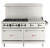 Thumbnail image #1 for Wolf WX Series 60-Inch Natural Gas Restaurant Range with 6 Open Burners, 24-Inch Griddle, and 2 Standard Ovens