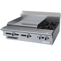 Garland Cuisine Series 36-Inch Heavy Duty Gas Combination Top Range, Modular Top with 2 Open Burners and 24-Inch Griddle