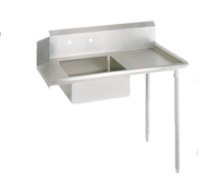 36-Inch Straight Soiled Dish Table, Right-to-Left, 20 x 20 x 8 Sink, Galvanized Legs