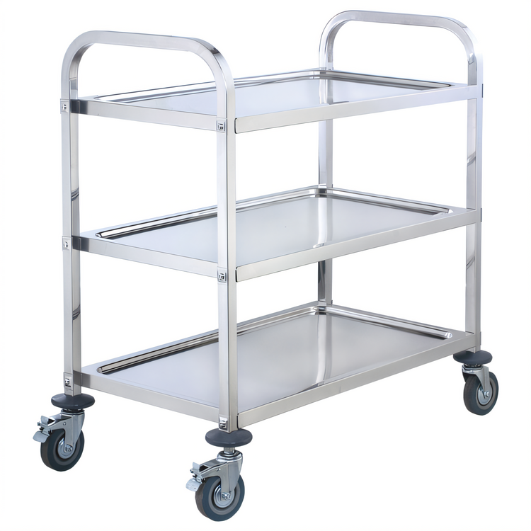 Product image #1 for Winco 3-Tier Stainless Steel Bus Cart with Wheels, 37 x 19 x 37 Inches