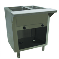 Advance Tabco Triumph Supreme 2-Well LP Gas Hot Food Table with Enclosed Base and Cutting Board Shelf