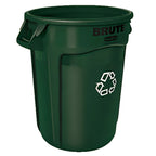 Thumbnail image #1 for Rubbermaid Commercial Products BRUTE 1788472 32-Gallon Green Round Open-Top Plastic Recycling Container Case of 6