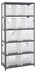 Thumbnail image #1 for Quantum Heavy-Duty Wire Shelving Unit with 6 Shelves and 12 Clear Bins, 36 x 18 x 75 Inches