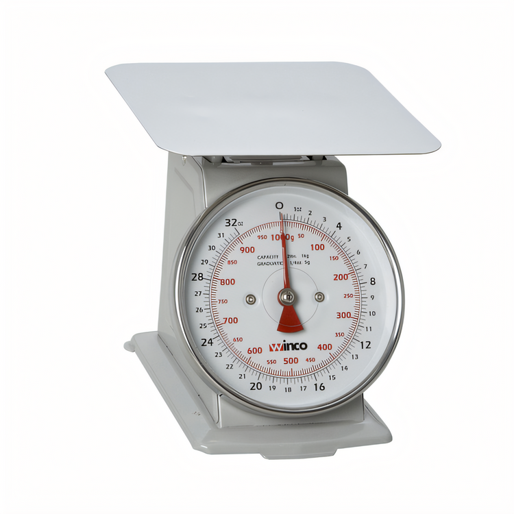 Product image #1 for Winco Mechanical Receiving/Portion Scale with 6.5-Inch Dial, 2 lb / 1 kg Capacity, Painted Steel