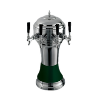 Perlick Roma Countertop Glycol-Cooled 4-Faucet Draft Beer Tower with Green Ceramic Skirt
