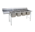 Thumbnail image #1 for Eagle Group 414 Series Four-Compartment Stainless Steel Sink with Right-Hand Drainboard, 98-1/8 Inch Wide