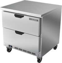 Beverage-Air 32-Inch One-Section Worktop Freezer with 2 Drawers, 7.2 Cu. Ft., Flat Top