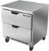 Thumbnail image #1 for Beverage-Air 32-Inch One-Section Worktop Freezer with 2 Drawers, 7.2 Cu. Ft., Flat Top