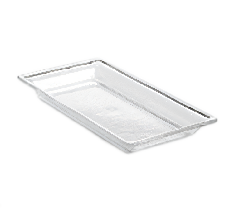 Product image #1 for Rain Collection Clear Rectangular Styrene Serving Tray, 48 oz., 14 x 7-1/2 x 1-1/2 Inches
