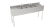 Thumbnail image #1 for Krowne Silver Series Four-Compartment Underbar Sink with Dual Drainboards, 72-Inch Wide