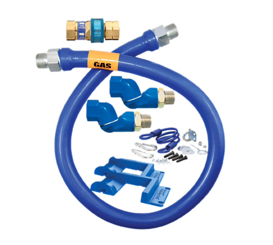 Product image #1 for Dormont Blue Hose 3/4-Inch ID x 72-Inch Moveable Gas Connector Hose Assembly with Double Swivel MAX and SnapFast Quick-Disconnect