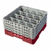 Thumbnail image #2 for Cambro Camrack® Full-Size 16-Compartment Cranberry Glass Rack with (4) Soft Gray Extenders — 19 3/4