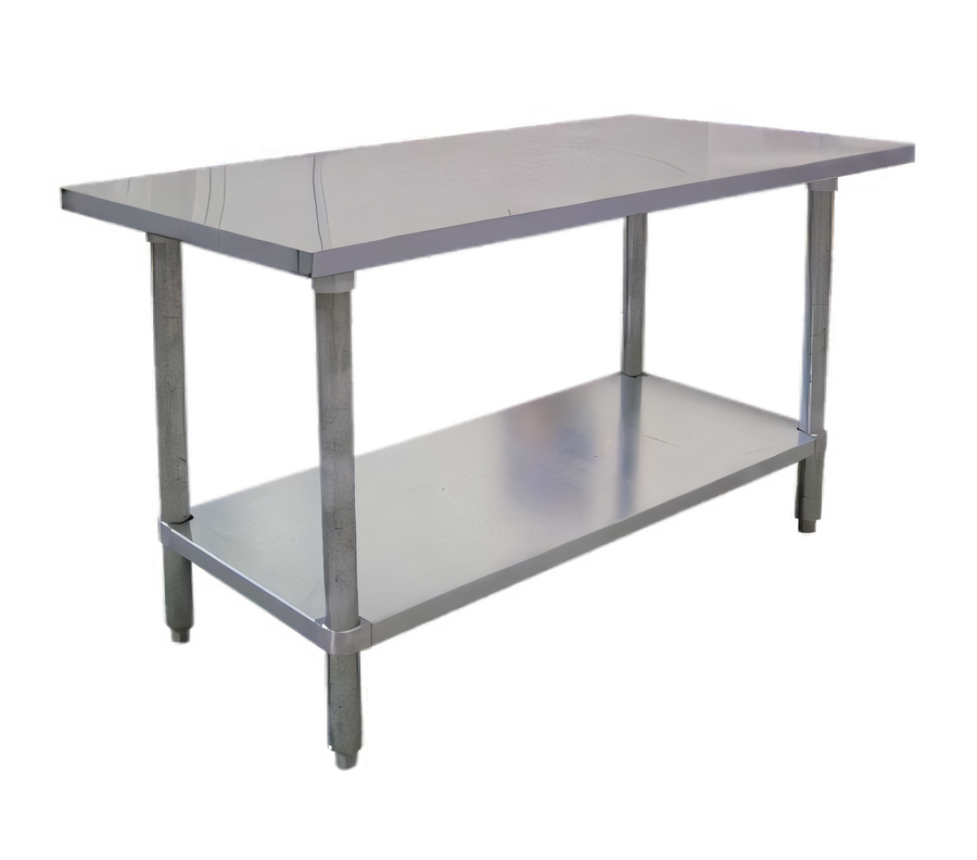 Product image #1 for Standard Series 48-Inch x 24-Inch Flat Top 18-Gauge 430 Stainless Steel Work Table with Galvanized Undershelf
