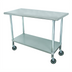 Thumbnail image #1 for Advance Tabco Special Value Series 60-Inch x 30-Inch Flat Top Mobile Work Table with Adjustable Undershelf and Casters