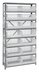 Thumbnail image #1 for Quantum Heavy Duty Wire Shelving Unit with 8 Shelves and 14 Clear Bins, 12 x 36 x 75 Inches