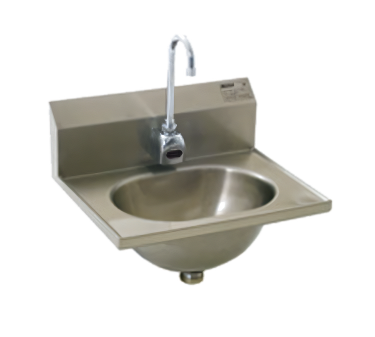 Product image #1 for Eagle Group Wall-Mount Hand Sink with Battery-Powered Electronic Eye Gooseneck Spout, 13-1/2 x 9-3/4 x 6-3/4-Inch Bowl, 304 Stainless Steel
