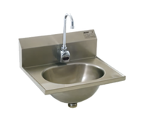 Eagle Group Wall-Mount Hand Sink with Battery-Powered Electronic Eye Gooseneck Spout, 13-1/2 x 9-3/4 x 6-3/4-Inch Bowl, 304 Stainless Steel