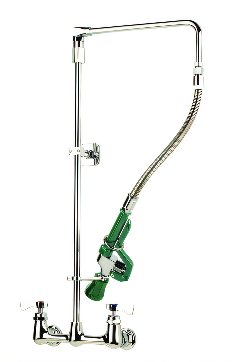 Product image #1 for Krowne Royal Series Wall-Mount Pre-Rinse Assembly with 12-Inch Swing Arm, 26-Inch High Riser, and 8-Inch Centers