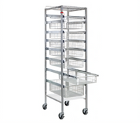 Quantum Partition Store Starter Unit with Wire Baskets, Chrome Plated Finish, 19-1/2 x 24 x 75 Inches