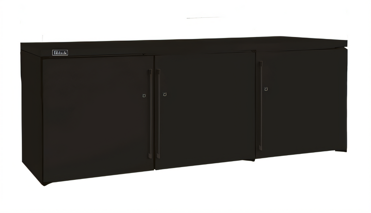 Product image #2 for Perlick Low Height 3-Door Remote Back Bar Refrigerator, 72 Inch, Black Exterior