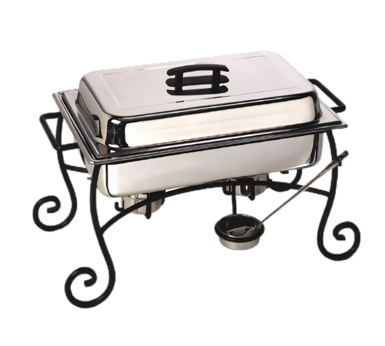 Product image #1 for Ironworks Black Wrought Iron Full-Size Ornate Chafer Frame & Cup with Side Handles