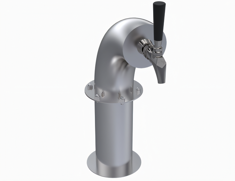 Product image #1 for Krowne Single-Faucet Glycol-Cooled Countertop Snakehead Beer Tower, Brushed Stainless Steel