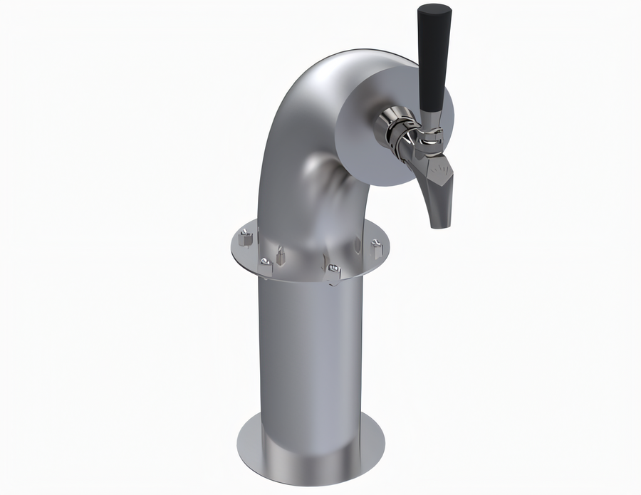 Product image #1 for Krowne Single-Faucet Glycol-Cooled Countertop Snakehead Beer Tower, Brushed Stainless Steel