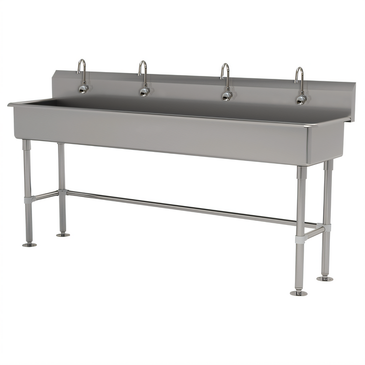 Product image #1 for Advance Tabco 80-Inch 4-Station Freestanding Multiwash Hand Sink with 4 Electronic Faucets