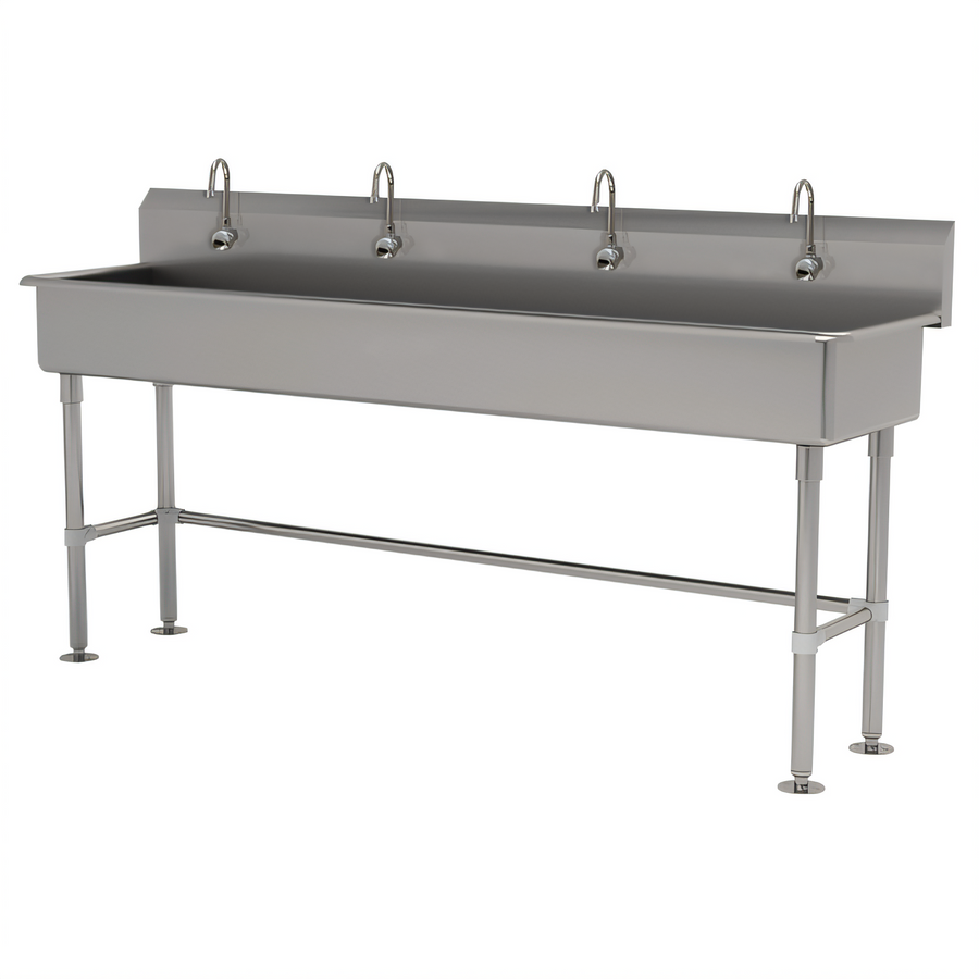 Product image #1 for Advance Tabco 80-Inch 4-Station Freestanding Multiwash Hand Sink with 4 Electronic Faucets
