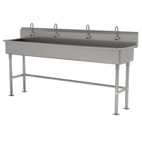 Advance Tabco 80-Inch 4-Station Freestanding Multiwash Hand Sink with 4 Electronic Faucets