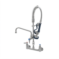 T&S Brass SMPK-8WLV-08 Mini Pre-Rinse Wall Mount Mixing Faucet with Add-On Faucet