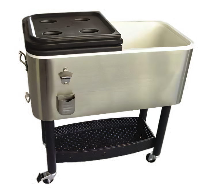 Product image #1 for Crestware 17-Gallon Stainless Steel Garden Cooler on Stand with Wheels