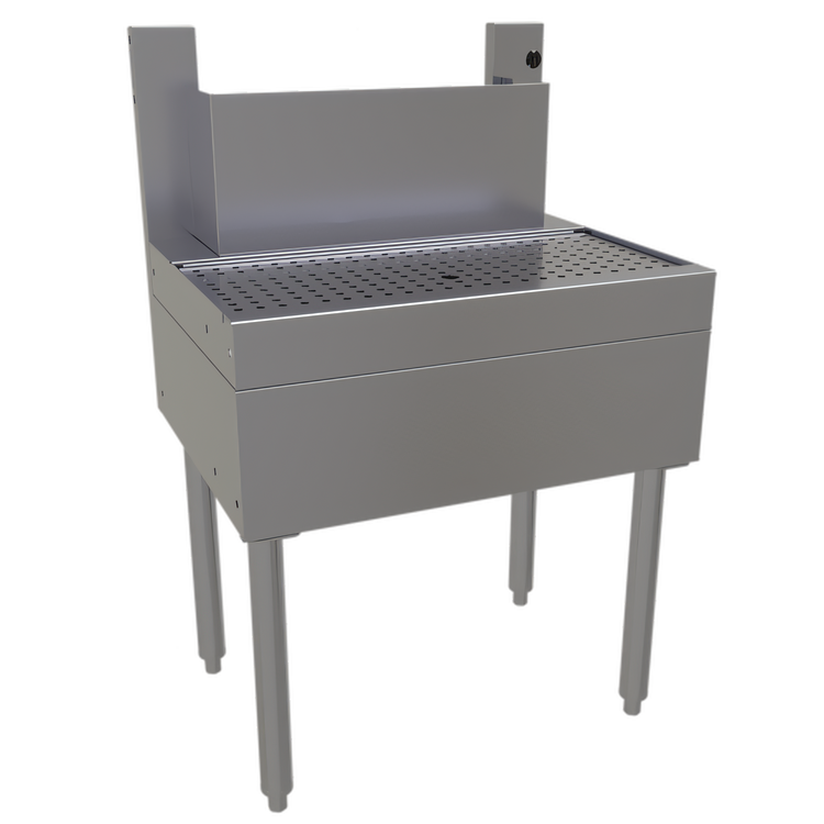 Product image #1 for Glastender BDA-18 18-Inch Stainless Steel Underbar Beer Drainer with Tubing Chase and Lift-Out Perforated Insert