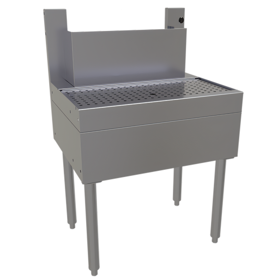 Product image #1 for Glastender BDA-18 18-Inch Stainless Steel Underbar Beer Drainer with Tubing Chase and Lift-Out Perforated Insert