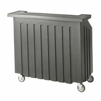 Cambro Cambar 54-Inch Portable Beverage Bar with 80 lb. Ice Sink, 5-Bottle Speed Rail and Vinyl Cover, Granite Gray