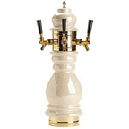Thumbnail image #1 for Micro Matic USA CT100-3 Black Forest Ceramic Countertop Air-Cooled Draft Beer Tower with 3 Faucets