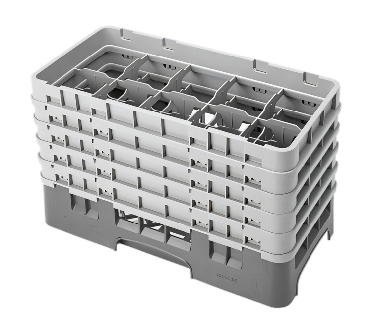 Product image #2 for Cambro Camrack® Half-Size 10-Compartment Glass Rack with 5 Extenders, Sherwood Green