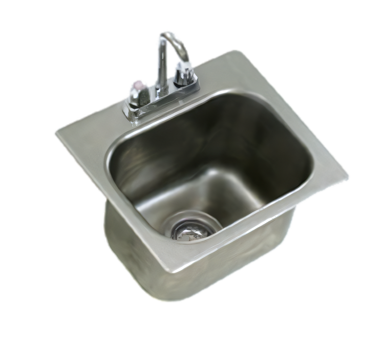 Product image #1 for Eagle Group Self-Rimming Drop-In Sink with 1 Compartment, 14 x 10 x 9-1/2 Inch Bowl, 304 Stainless Steel, Gooseneck Faucet and Basket Drain