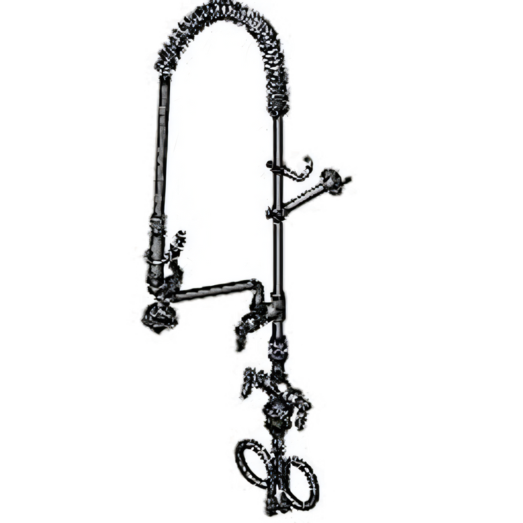 Product image #1 for T&S Brass EasyInstall Single-Hole Deck-Mount Add-On Faucet Pre-Rinse Unit with 12-Inch Swing Nozzle