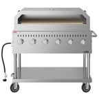Thumbnail image #1 for Koolmore CGKIT4-48P Commercial Outdoor Propane Grill with Pizza Oven, Mobile, Stainless Steel