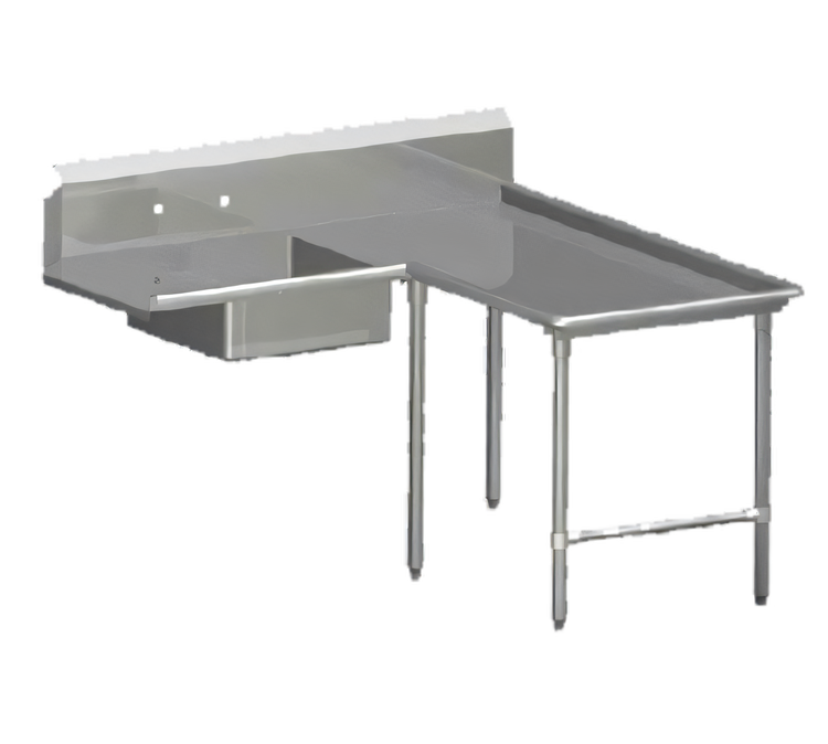Product image #1 for John Boos Pro-Bowl L-Shaped Island Soiled Dishtable with Pre-Rinse Sink Bowl, 60 x 48 in, Right-to-Left
