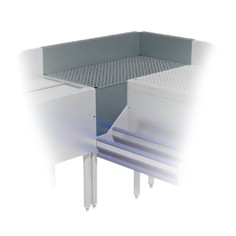Product image #1 for Advance Tabco Prestige 90° Free-Standing Corner Filler with Removable Perforated Drainboard Top, 20 x 35-Inch
