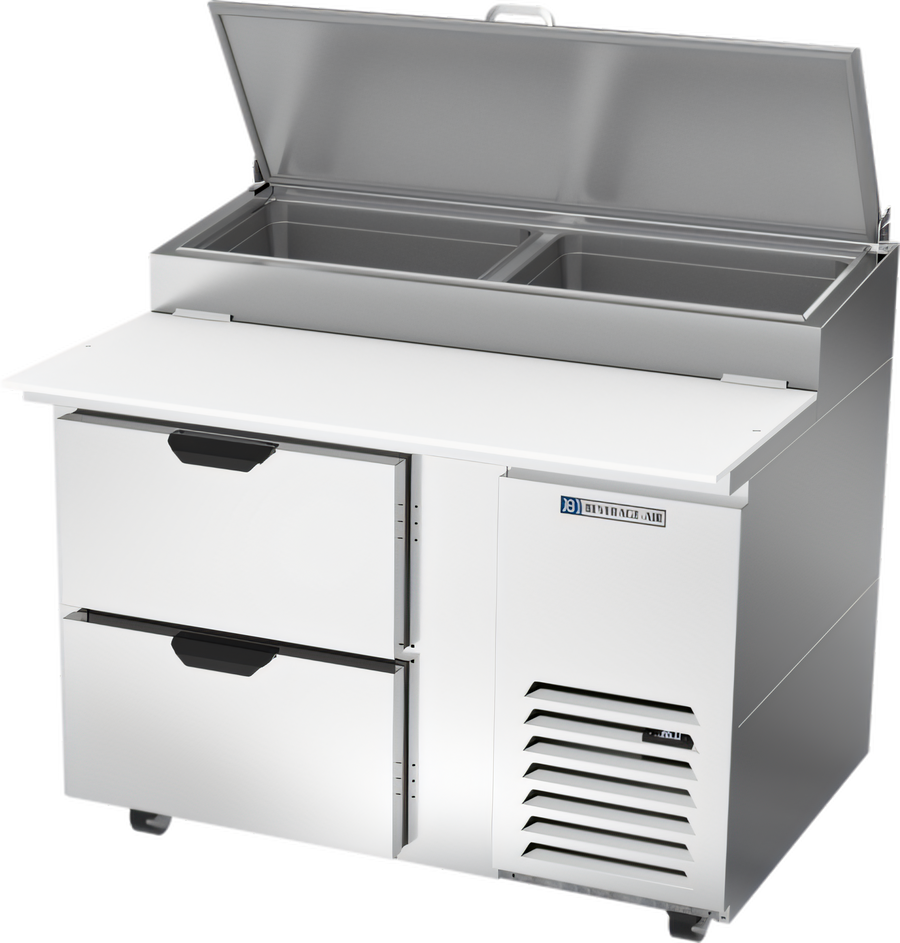Product image #1 for 46-Inch One-Section Pizza Top Refrigerated Prep Table with 2 Drawers, 12 Cu. Ft.