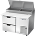 Thumbnail image #1 for 46-Inch One-Section Pizza Top Refrigerated Prep Table with 2 Drawers, 12 Cu. Ft.