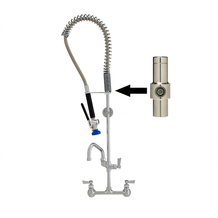 Product image #1 for Fisher 73130 Spring-Style Backsplash-Mount Pre-Rinse Unit with Add-On Faucet and 16-Inch Swing Spout