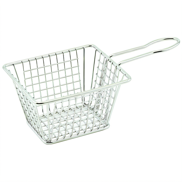 Product image #1 for Winco Mini Rectangular 18/8 Stainless Steel Fry Basket, 5 x 4 x 3 Inch